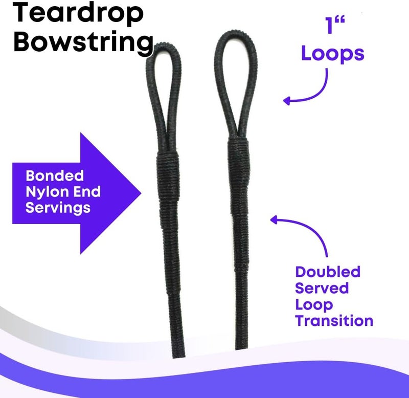 Stone Mountain Tear Drop Compound Bowstring - B55 Dacron 16 Strands - Replacement Teardrop Bowstrings for Older Style Compound Bows with Steel Cables - Image 4